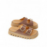 Pantofola 'Buckles' sandalo pelle scamosciata marrone - EU41/US11