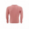 Maglione Rosa a Coste Piatte in Misto Seta - IT50 - L