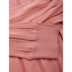 Maglione Rosa a Coste Piatte in Misto Seta - IT50 - L