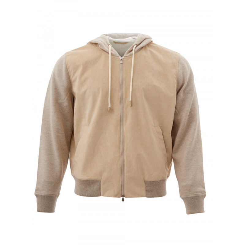 Maglia con cappuccio e zip intera in Alcantara - IT50 - L
