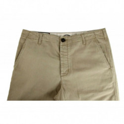 Pantaloni in cotone lavato marrone chiaro con stampa Gucci - W32