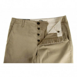 Pantaloni in cotone lavato marrone chiaro con stampa Gucci - W32