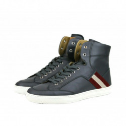 Sneaker alta pelle vitello grigio scuro beige rosso - EU39.5/US6.5