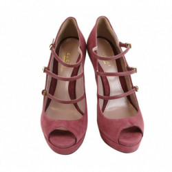 Scarpe décolleté tacco alto pelle scamosciata rossa Tibet da donna