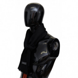 Sciarpa da uomo frange avvolgenti collo unisex misto lana nera - nan