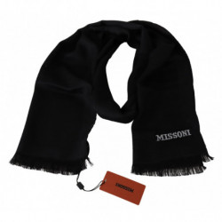 Sciarpa da uomo frange avvolgenti collo unisex misto lana nera - nan