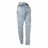 Jeans da donna in denim lavaggio neve in cotone blu - W29