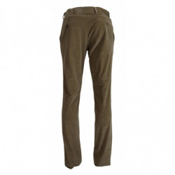 Pantaloni casual in velluto a coste di cotone marrone - W31