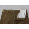 Pantaloni casual in velluto a coste di cotone marrone - W31