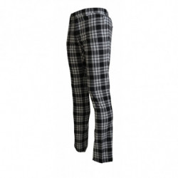 Pantaloni casual da uomo in cotone a quadretti neri - IT52 - L