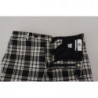 Pantaloni casual da uomo in cotone a quadretti neri - IT52 - L
