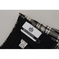 Pantaloni casual da uomo in cotone a quadretti neri - IT52 - L