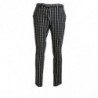 Pantaloni casual in cotone a quadri neri - IT52 - L