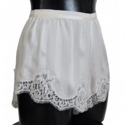 Intimo intimo in pizzo floreale di seta bianca - IT40-S