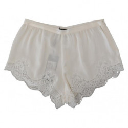 Intimo intimo in pizzo floreale di seta bianca - IT40-S