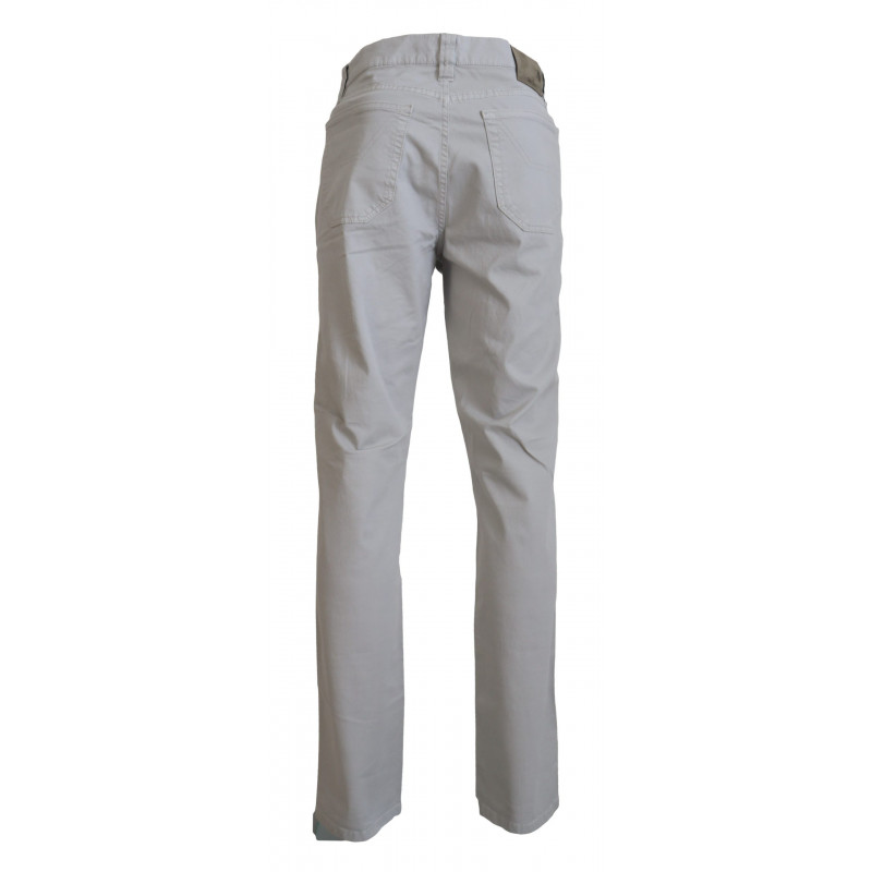 Pantaloni casual da uomo affusolati in cotone grigio - W36