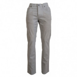 Pantaloni casual da uomo affusolati in cotone grigio - W36