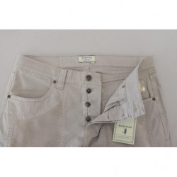 Pantaloni casual da uomo affusolati in cotone grigio - W36