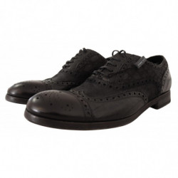 Scarpe formali da uomo punta ad ala brogue pelle nera - EU43/US10