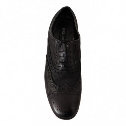 Scarpe formali da uomo punta ad ala brogue pelle nera - EU43/US10