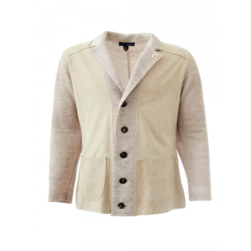 Cardigan/Giacca Beige in Misto Lino - M