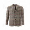 Giacca in lino a tre bottoni a quadri - IT52 - XL
