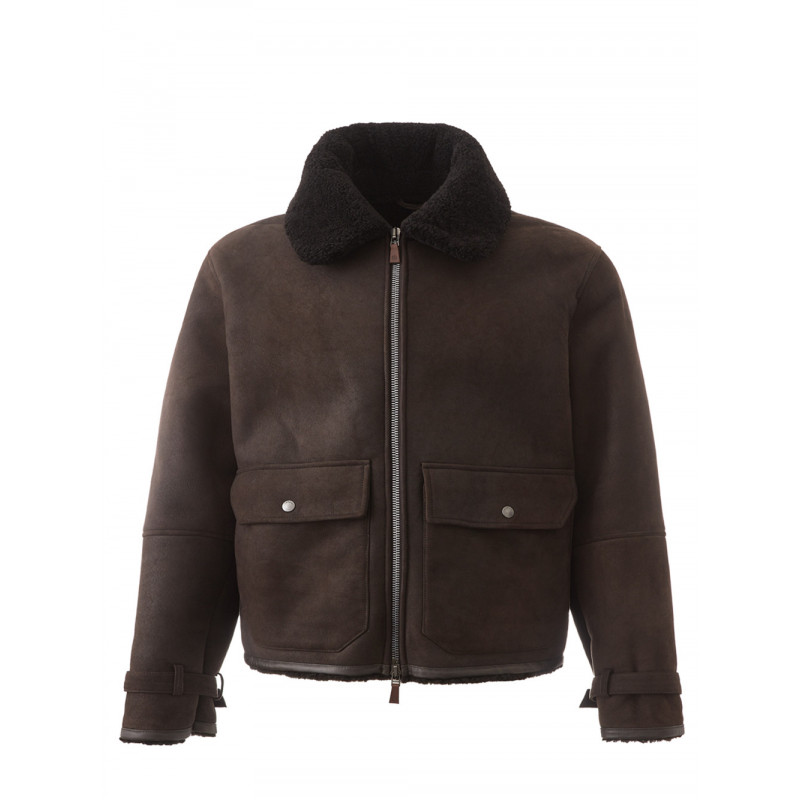 Giacca di pelle di pecora marrone - IT54 - XL