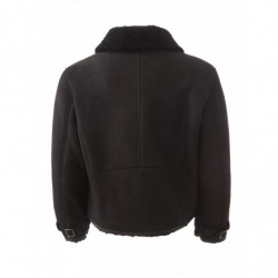 Giacca di pelle di pecora nera - IT48 - L