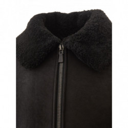 Giacca di pelle di pecora nera - IT48 - L