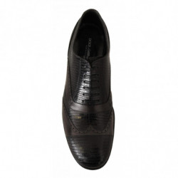 Scarpe eleganti Oxford in pelle di lucertola marrone - EU44/US11