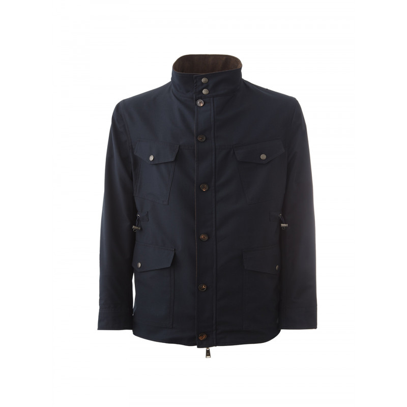 Giacca reversibile in lana blu/marrone - IT52 - XL