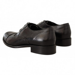 Scarpe eleganti derby in pelle di lucertola nera - EU42/US9