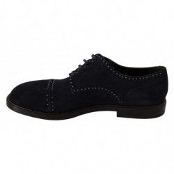Scarpe derby borchiate in pelle scamosciata blu - EU44/US11