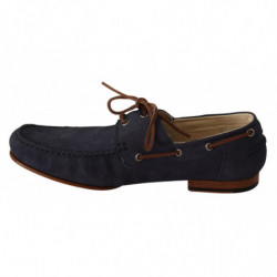 Scarpe da barca casual da uomo con lacci in pelle blu - EU44/US11