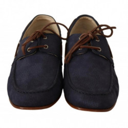 Scarpe da barca casual da uomo con lacci in pelle blu - EU44/US11