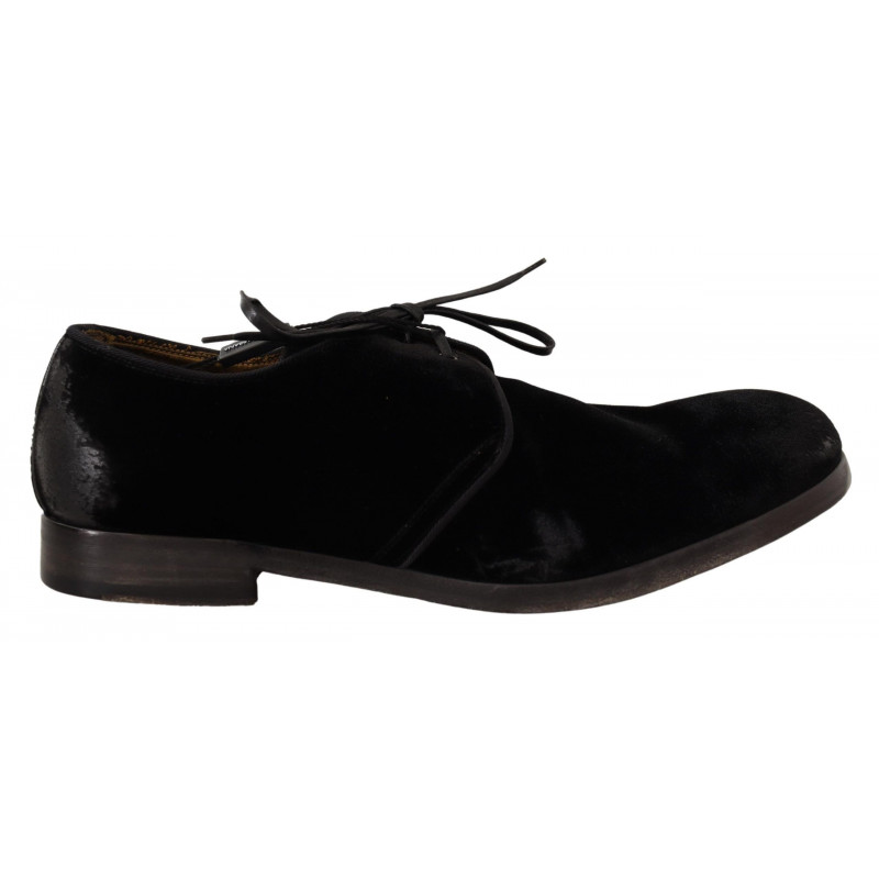 Scarpe derby stile invecchiato con lacci in velluto nero - EU42/US9