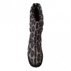 Stivali leopardati grigi, scarpe imbottite metà polpaccio - EU44/US11