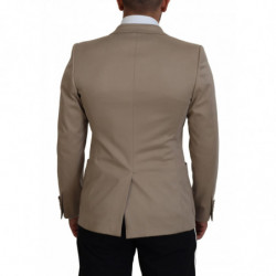 Blazer da giacca slim in cotone elasticizzato beige - IT50 - L