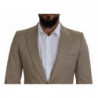 Blazer da giacca slim in cotone elasticizzato beige - IT50 - L