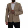 Blazer da giacca slim in cotone elasticizzato beige - IT50 - L