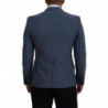 Giacca blazer slim fit in lana stretch blu - IT44 - XS