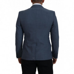 Giacca blazer slim fit in lana stretch blu - IT46 - S