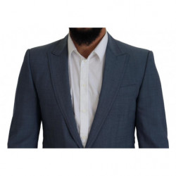 Giacca blazer slim fit in lana stretch blu - IT46 - S