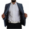 Giacca blazer slim fit in lana stretch blu - IT46 - S