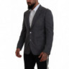 Blazer da giacca slim fit elasticizzato in lana grigia - IT44 - XS