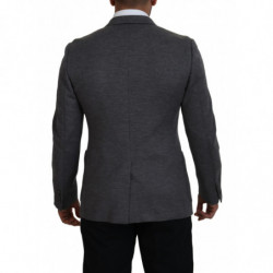 Blazer da giacca slim fit elasticizzato in lana grigia - IT44 - XS