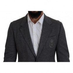 Blazer da giacca slim fit elasticizzato in lana grigia - IT44 - XS