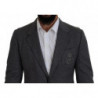 Blazer da giacca slim fit elasticizzato in lana grigia - IT44 - XS