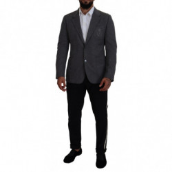 Blazer da giacca slim fit elasticizzato in lana grigia - IT44 - XS