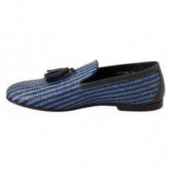 Mocassini con nappe in pelle intrecciata blu - EU44/US11